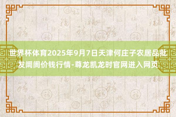 世界杯体育2025年9月7日天津何庄子农居品批发阛阓价钱行情-尊龙凯龙时官网进入网页