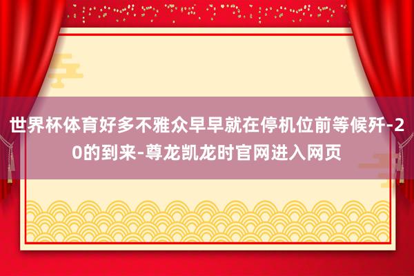 世界杯体育好多不雅众早早就在停机位前等候歼-20的到来-尊龙凯龙时官网进入网页