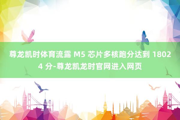 尊龙凯时体育流露 M5 芯片多核跑分达到 18024 分-尊龙凯龙时官网进入网页